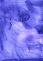 Watercolor deep blue liquid background. Aquarelle royal purple abstract backdrop. Stains on paper photo