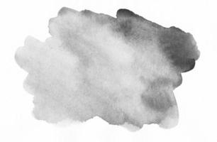 Watercolor gray spot on white background with space for text. photo