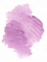 Watercolor light purple background stains on paper. Pastel crimson texture overlay. Brush strokes. photo