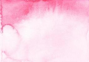 Watercolor pastel soft pink gradient  background painting. Watercolour light fuchsia liquid backdrop. Stains on paper. photo