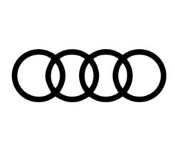 Audi Brand Symbol Logo Black Design german cars Automobile Vector Illustration