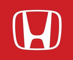 Honda marca logo coche símbolo blanco diseño Japón automóvil vector ilustración con rojo antecedentes