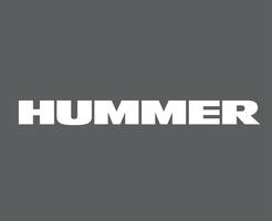 Hummer Brand Logo Symbol Name White Design Usa Car Automobile Vector Illustration With Gray Background