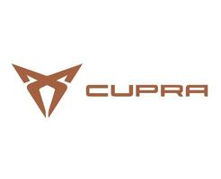 cupra marca logo coche símbolo con nombre marrón diseño Español automóvil vector ilustración