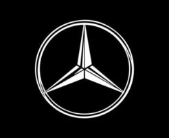 mercedes benz marca logo símbolo blanco diseño alemán coche automóvil vector ilustración con negro antecedentes