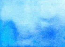 Watercolor blue ombre background hand painted. Aquarelle sky blue gradient backdrop texture. photo