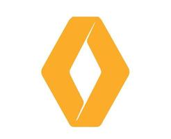 Renault Logo Brand Car Symbol Yellow Design French Automobile Vector Illustration