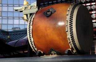 Big traditional Taiko drum at a temple in Tokyo, Japan photo