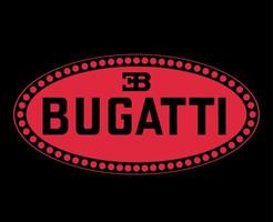 bugatti marca logo símbolo rojo diseño francés carros automóvil vector ilustración con negro antecedentes