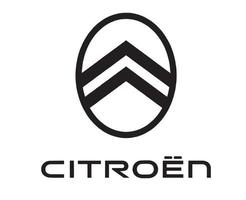 Citroen Brand New Logo Car Symbol With Name Black Design French Automobile Vector Illustration