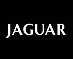 Jaguar Logo Brand Symbol Name White Design British Car Automobile Vector Illustration With Black Background