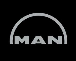 MAN Brand Logo Car Symbol Gray Design German Automobile Vector Illustration With Black Background