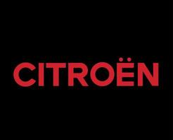 Citroen Logo Symbol Brand Name Red Design French Car Automobile Vector Illustration With Black Background