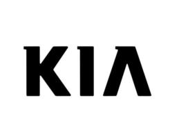 Kia Brand Logo Car Symbol Name Black Design South Korean Automobile Vector Illustration