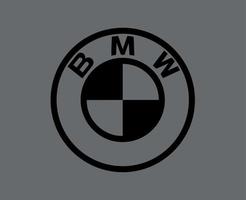 BMW marca logo símbolo negro diseño Alemania coche automóvil vector ilustración con gris antecedentes