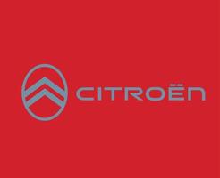 Citroen Brand New Logo Car Symbol With Name Design French Automobile Vector Illustration With Red Background