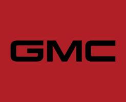 GMC Brand Logo Symbol Name Black Design USA Car Automobile Vector Illustration With Red Background