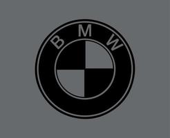 BMW marca logo coche símbolo negro diseño Alemania automóvil vector ilustración con gris antecedentes