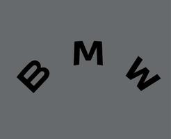 BMW Brand Logo Car Symbol Name Black Design Germany Automobile Vector Illustration With Gray Background