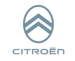 Citroen Brand New Logo Car Symbol With Name Gray Design French Automobile Vector Illustration