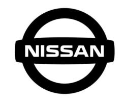 Nissan Brand Logo Symbol Black Design Japan Car Automobile Vector Illustration