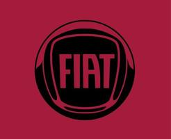Fiat Brand Logo Car Symbol Black Design Italian Automobile Vector Illustration With Red Background