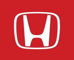 Honda Logo Brand Symbol White Design Japan Car Automobile Vector Illustration With Red Background