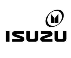 Isuzu Logo Brand Symbol With Name Black Design Japan Car Automobile Vector Illustration