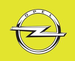 opel marca logo coche símbolo diseño alemán automóvil vector ilustración con amarillo antecedentes