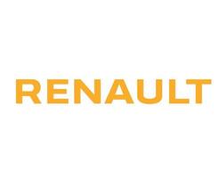 renault marca logo coche símbolo nombre amarillo diseño francés automóvil vector ilustración