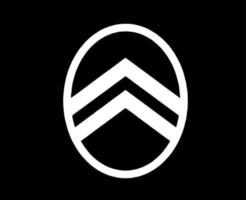Citroen Brand New Logo Car Symbol White Design French Automobile Vector Illustration With Black Background