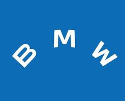 BMW marca logo coche símbolo nombre blanco diseño Alemania automóvil vector ilustración con azul antecedentes