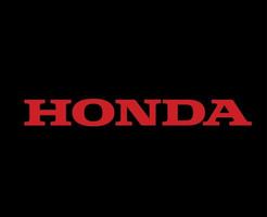 Honda Brand Logo Car Symbol Name Red Design Japan Automobile Vector Illustration With Black Background