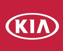 kia logo marca símbolo blanco diseño sur coreano coche automóvil vector ilustración con rojo antecedentes