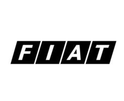 Fiat Old Logo Brand Car Symbol Black Design Italian Automobile Vector Illustration