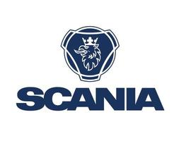 Scania marca logo coche símbolo con nombre azul diseño sueco automóvil vector ilustración