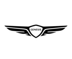 Genesis Brand Logo Car Symbol Black Design South Korean Automobile Vector Illustration