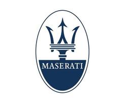 Maserati Brand Logo Car Symbol Blue Design Italian Automobile Vector Illustration