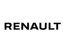 renault marca logo coche símbolo nombre negro diseño francés automóvil vector ilustración