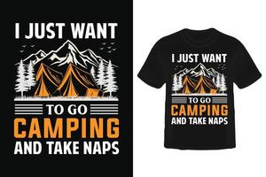 Camping T shirt design. vector