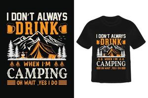 Camping T shirt design. vector