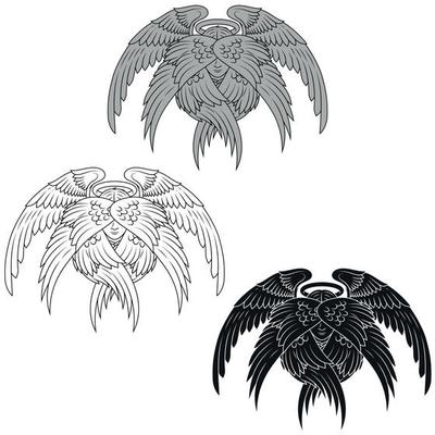 Vector design of angel with wings