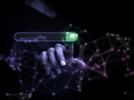 Businessman are touching the virtual screen on search engine optimization for find data on networking, SEO, Searching Browsing Internet Data Information Networking Concept. photo