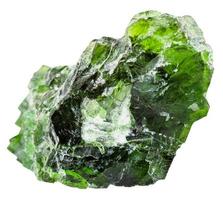 raw chrome diopside gem isolated on white photo