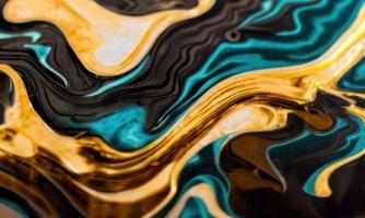 green and gold liquid flow background photo