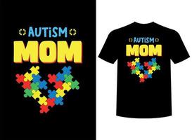 autismo mamá listo para imprimir camiseta diseño vector