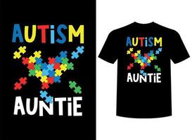 autismo tía listo para imprimir camiseta diseño vector