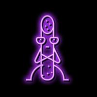 salami meat character neon glow icon illustration vector