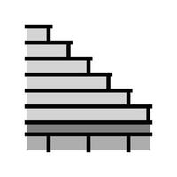 escalera edificio estructura color icono vector ilustración