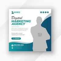 Digital marketing social media post or web banner design template with white background, marketing strategy live webinar banner invitation cover with abstract shape vector